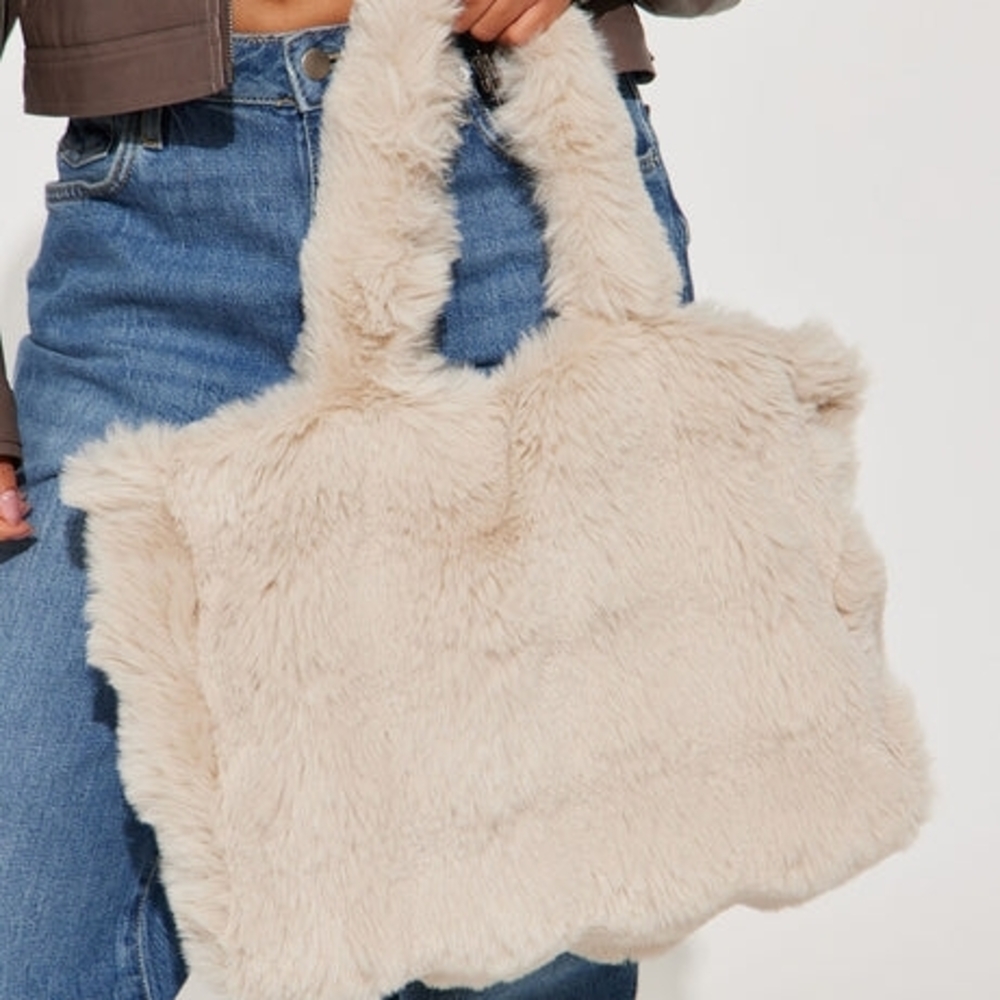 SOLD- BRAND NEW- Furry Tote Bag